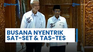 Busana Nyentrik Kemeja Putih Tulisan Sat Set & Tas Tes Ganjar-Mahfud saat Debat Perdana Pilpres 2024