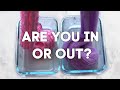 IN OR OUT SLIME GAME -SNOW FIZ VS CLOUD SLIME - PINK VS PURPLE