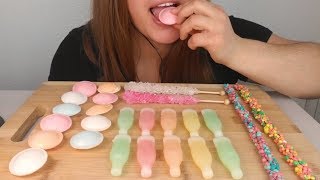 Asmr Nik-L-Nip Wax Bottles, Nerd Ropes, Rock Candy, Satellite Wafers Candy Mukbang 로프젤리 우주캔디 먹방