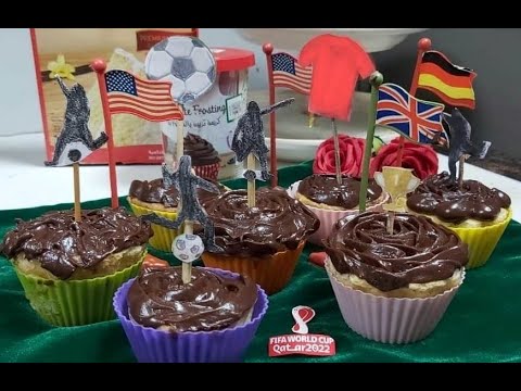 World cup Football Fever With Betty Crocker |Football Theme Cupcake| Make your own Cake With Batty