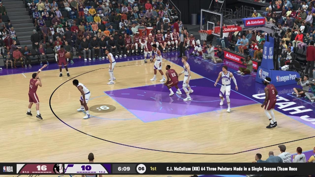 NBA 2K26 Florida State Seminoles Franchise Game 14 vs Utah Jazz 1st Half Simulation