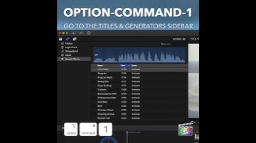 Final Cut Pro Shortcut | Option-Command-1 | Go To The Titles & Generators Sidebar