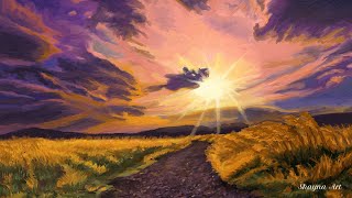Pathway to Paradise: Time-Lapse Painting of a Sunset on a Country Road