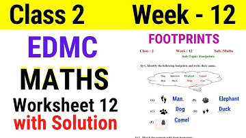 EDMC Class 2 Maths Week 12 Worksheet 12 Class 2nd maths worksheet 12 Week 12 with solution