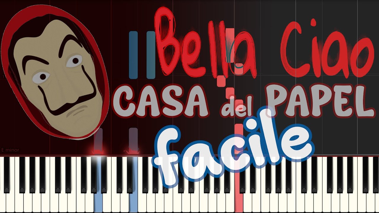 👺Bella Ciao 🎭 Version piano facile 🎼avec Partition🎶 Casa de Papel- Netflix (Una Mattina)