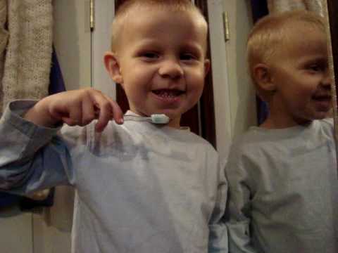 Logan brushing his teeth!