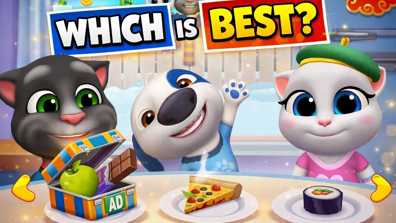 Talking Tom Friends Surprise Food Challenge 😱🍕🍣