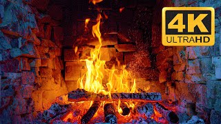 Cozy Relaxing Fireplace Ambience 🔥 Burning Fireplace & Crackling Fire Sounds 🔥 Fireplace 4K 3 Hours