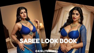 [4K] Digital Drape: Ai Model Showcases Stunning Saree Styles  | Ai Elite Indian Look Book #Saree