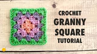 Traditional Granny Square Crochet Tutorial with Colour Changes