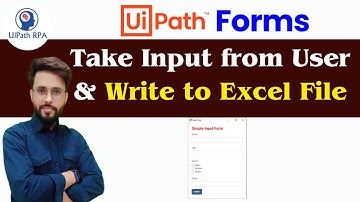 Using UiPath Forms to Take Input and Write to Excel #UiPath #UiPathRPA #UiPathForms