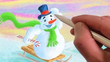 How to Draw a Snowman in Procreate with Apple Pencil on  iPad Pro