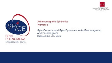 Talks - Antiferromagnetic Spintronics - Mathias Kläui, JGU Mainz