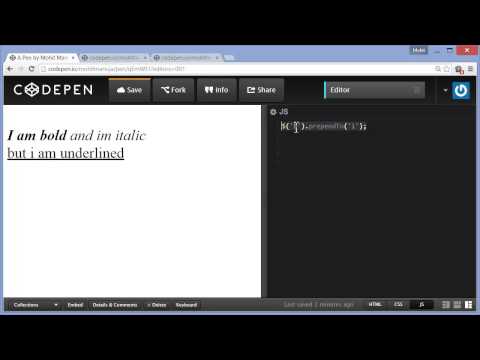 A small useful lesson in JQuery to manipulate html tags