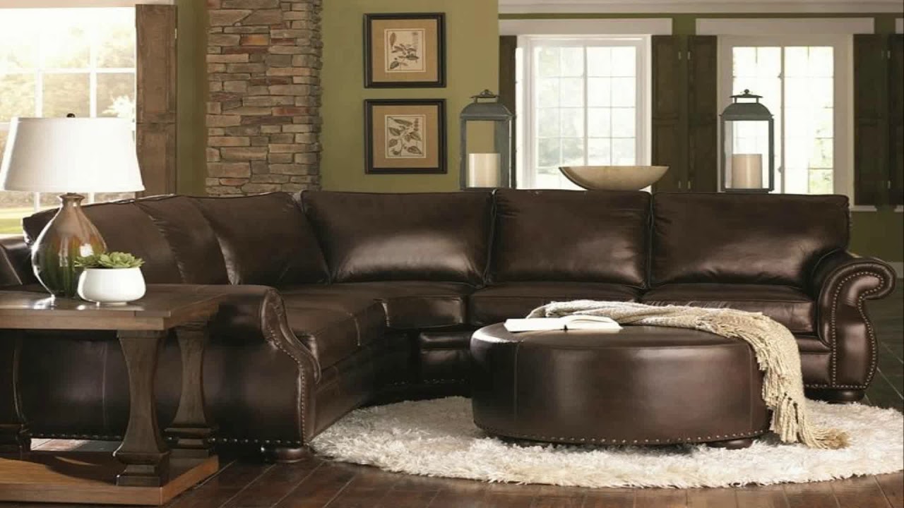 Living Room Decor With Brown Leather Couches - YouTube