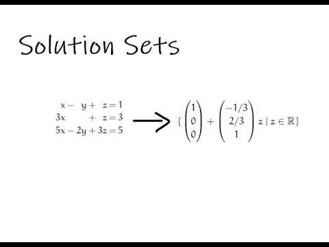 Linear Algebra - (Solution sets) - YouTube