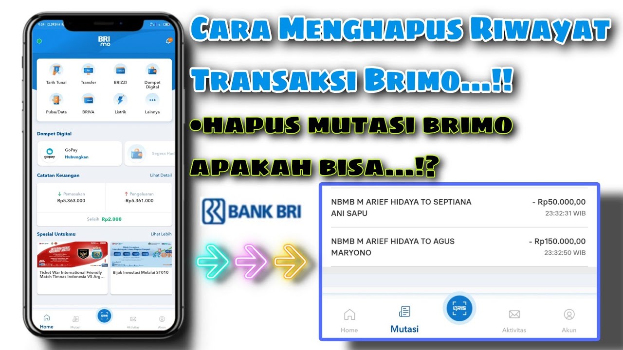 cara menghapus riwayat transaksi brimo terbaru 2023 YouTube