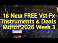 18 Best New FREE Effect Plugins, Vst Instruments, Samples &amp; Plugin Deals - MARCH 2026 Week 3