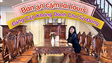Bộ bàn ăn Louis cẩm lai vân cực phẩm – sang, hiếm, nhìn một lần là muốn chốt ngay.
