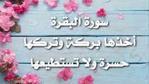 البيت الذي تقرأ فيه سورة البقرة لا يدخله الشيطان وإن أخذها بركة، وتركها حسرة، ولا تستطيعها البطلة