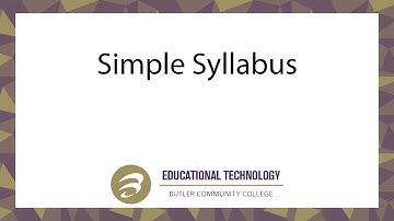 Simple Syllabus