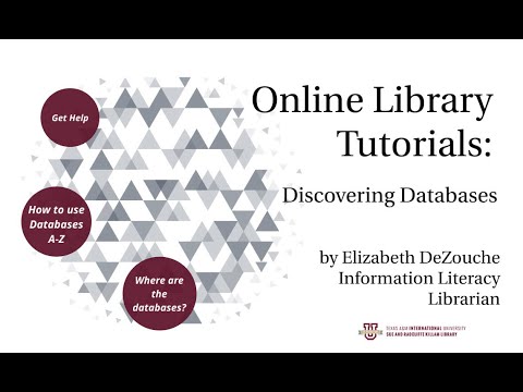 Online Library Tutorial: Discover Databases Tutorial