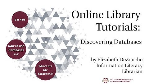 Online Library Tutorial: Discover Databases Tutorial