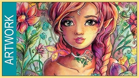 Watercolor Copic marker Illustration ✬ Spring Young Fairy ✬ by Sakuems