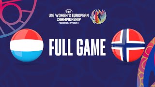 Luxembourg v Norway | Full Basketball Game | FIBA U16 Women's European Championship 2023