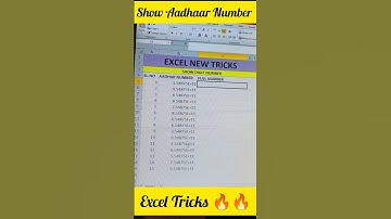Aadhaar Number show in Ms Excel 🔥#exceltips #excel #exceltricks #youtubeshorts #shorts #viral