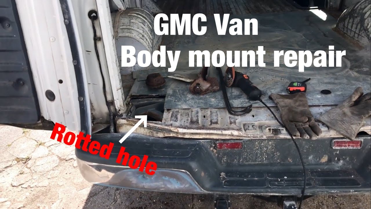 Least Rotted Body Fixing rotted body mount on a GMC van - YouTube