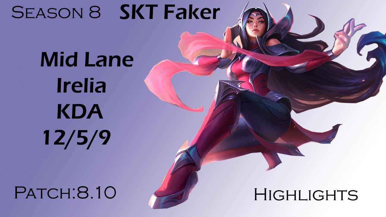 SKT Faker - Irelia vs Swain - JAG Grace - KR LoL Highlights Season 8