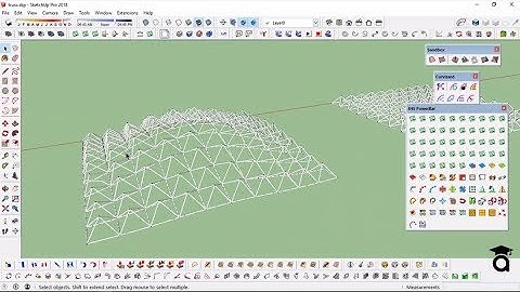 Space frame structure on curved surface in Sketchup