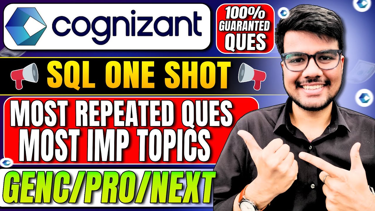 Most Asked SQL Ques in Cognizant Interviews | One shot