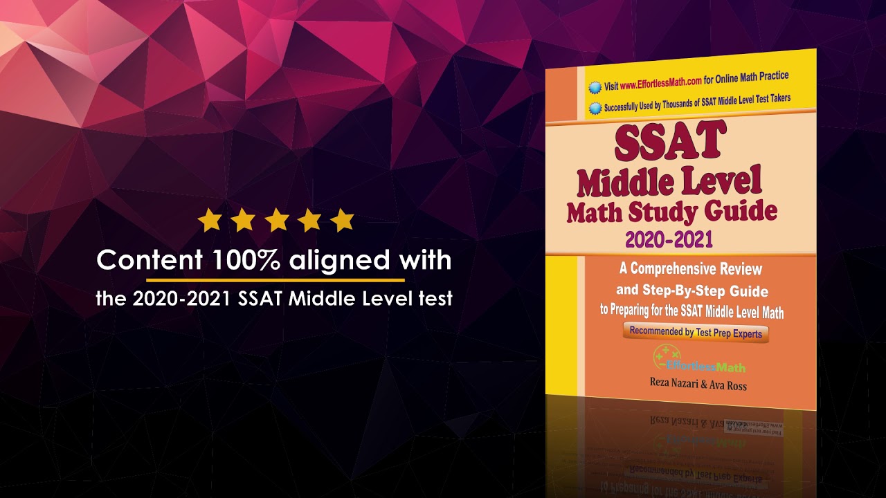 Book Trailer: SSAT Middle Level Math Study Guide 2020 - 2021: A Comprehensive Review
