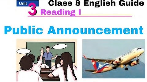 Class 8 || Unit 3 || Public Announcement || Complete Exercise