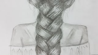 اسهل طريقة لرسم الشعر تعلم رسم تسريحة الظفيرة بقلم الرصاص فقط  How to draw hair: braids