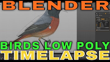BLENDER TIMELAPSE | BIRDS LOW POLY