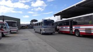 The 1961 GM PD4106 bus departing from Moonee Valley Coaches.