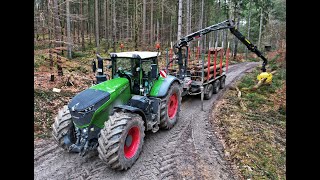 🌲4K| *Fendt 1050 Vario* & Tridem TimberTrailer • The biggest Fendt • Forstbetrieb Aichholz • Logger🌲