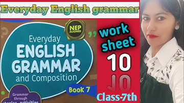 Class7th worksheet-10 Everyday English grammar #solution #new #nep #english #answer #video #viral