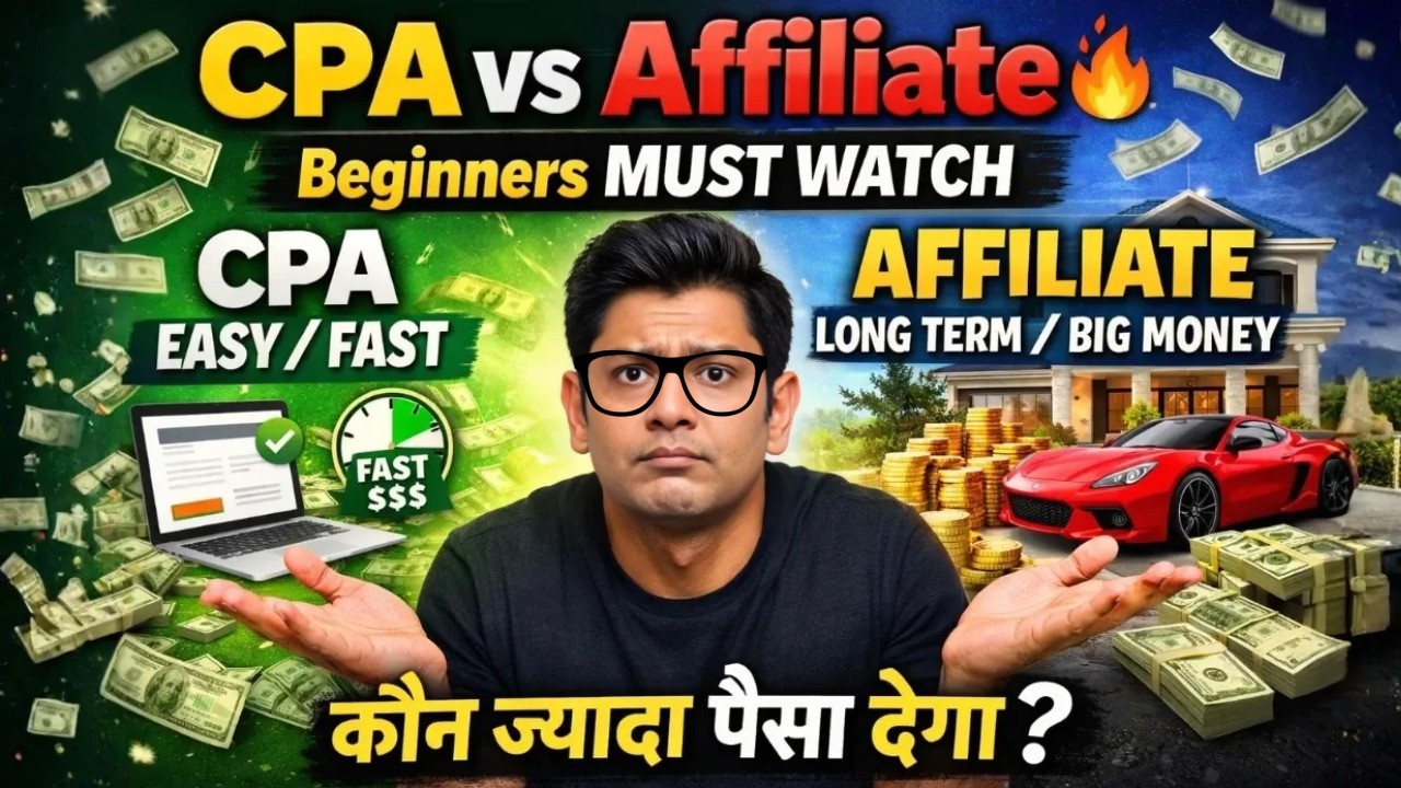 CPA Marketing vs Affiliate Marketing (Hindi) | Beginners क्या Start करें? Full Comparison + Reality