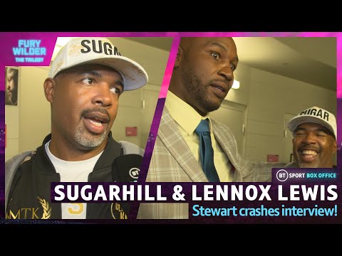 "This is the guy!" SugarHill Steward crashes interview with Lennox Lewis after Fury v Wilder 3