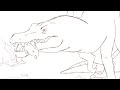 Spinosaurus hunting fish// sketch animation