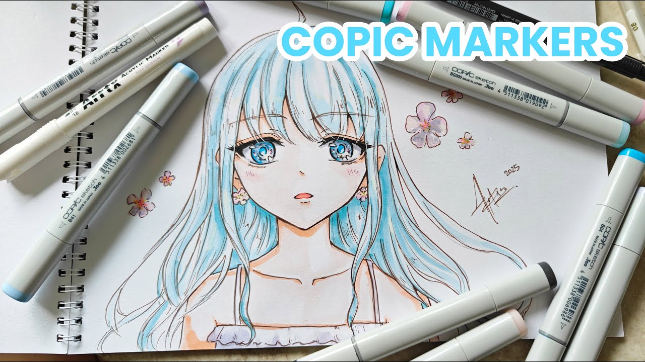 How to Color Anime Girl Face With Copic Markers #draw #copicmarkers ...