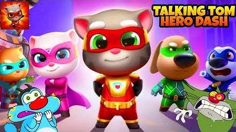 OGGY, JACK, SHINCHAN AND CHOP PLAYING TALKING TOM HERO DASH GAME | NOOB VS PRO VS HACKER | OGGY GAME