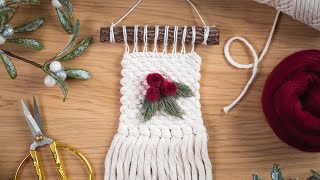 Holly Berry Mini WOVEN Wall Hanging by Spruce & Linen 2,680 views 5 months ago 11 minutes, 53 seconds