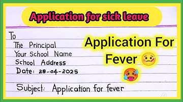 Application For Fever/Application On Sick Leave/Sick Leave Application/2 Days Application