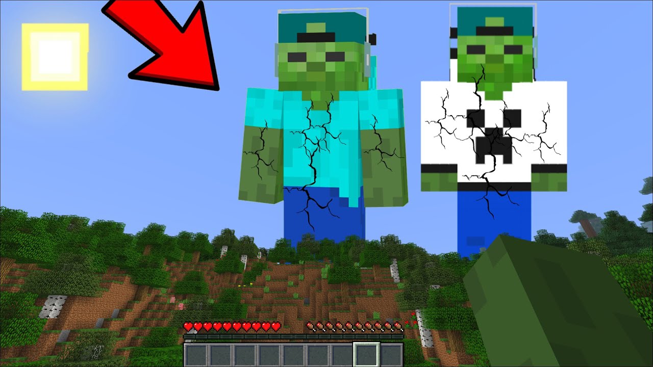 WE FOUND GIANT ZOMBIE FAMILY STATUES In Minecraft !! 