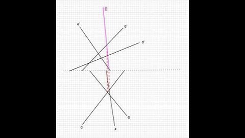 Monge (Descriptive) Geometry: finding the intersection between a line and a plane